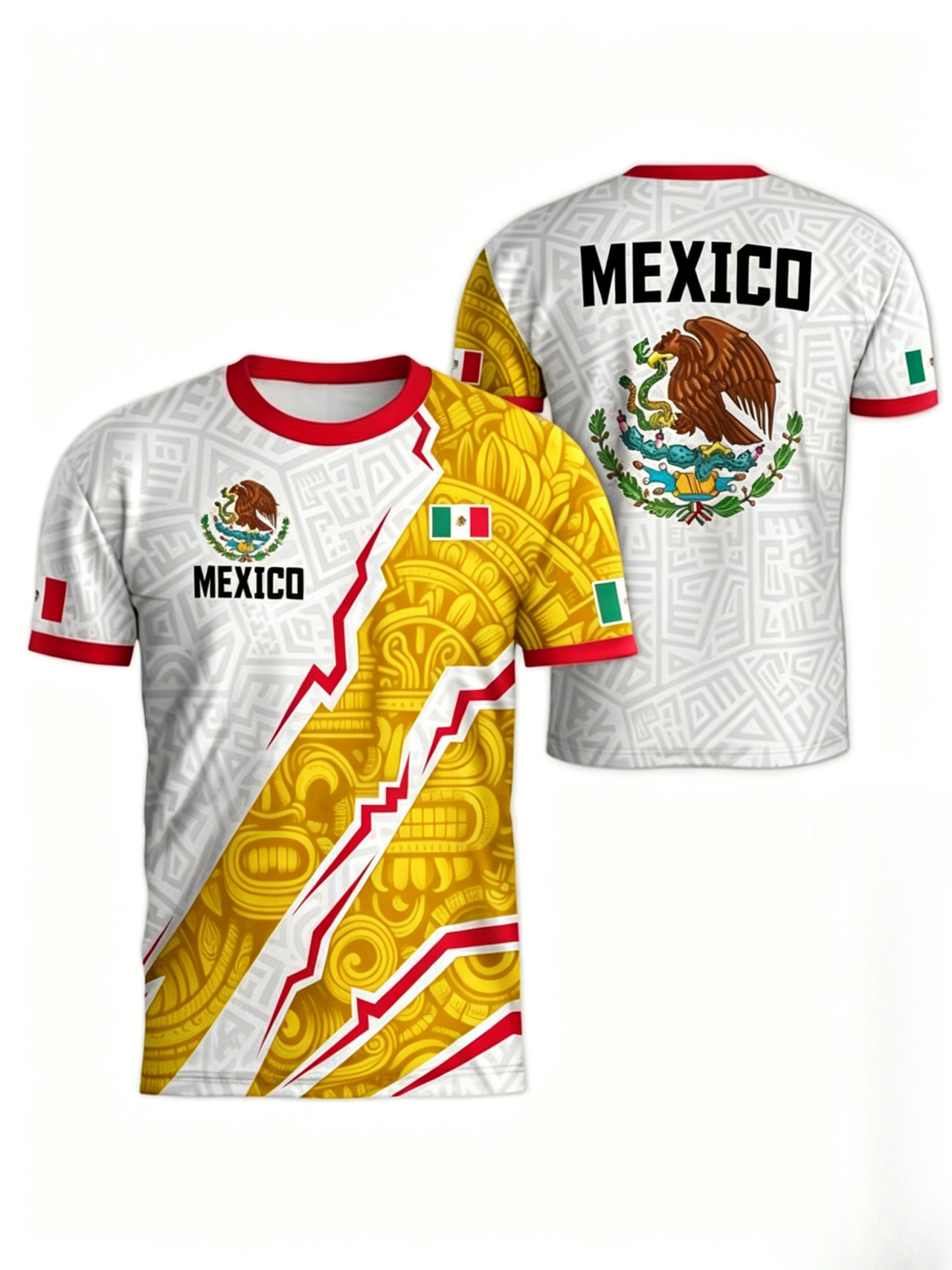Promoción por tiempo limitado de la Copa del MundoMexico Cup 2026 Soccer Jersey Short Sleeve T-Shirt, Neutral Fit, Breathable Quick-Dry Sportswear, All Seasons Casual Wear