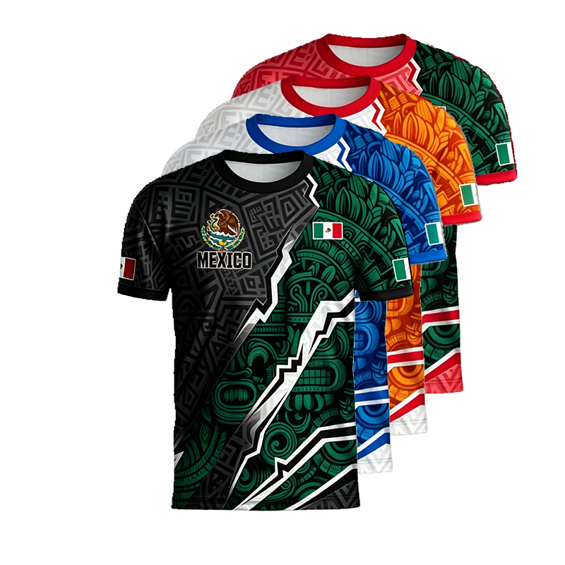 Promoción por tiempo limitado de la Copa del MundoMexico Cup 2026 Soccer Jersey Short Sleeve T-Shirt, Neutral Fit, Breathable Quick-Dry Sportswear, All Seasons Casual Wear