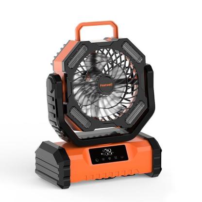 Ventilador de Camping  Recargable 20000mAh con Luz LED,5 Velocidades + Control Remoto + 270° Dirección + Pantalla Táctil