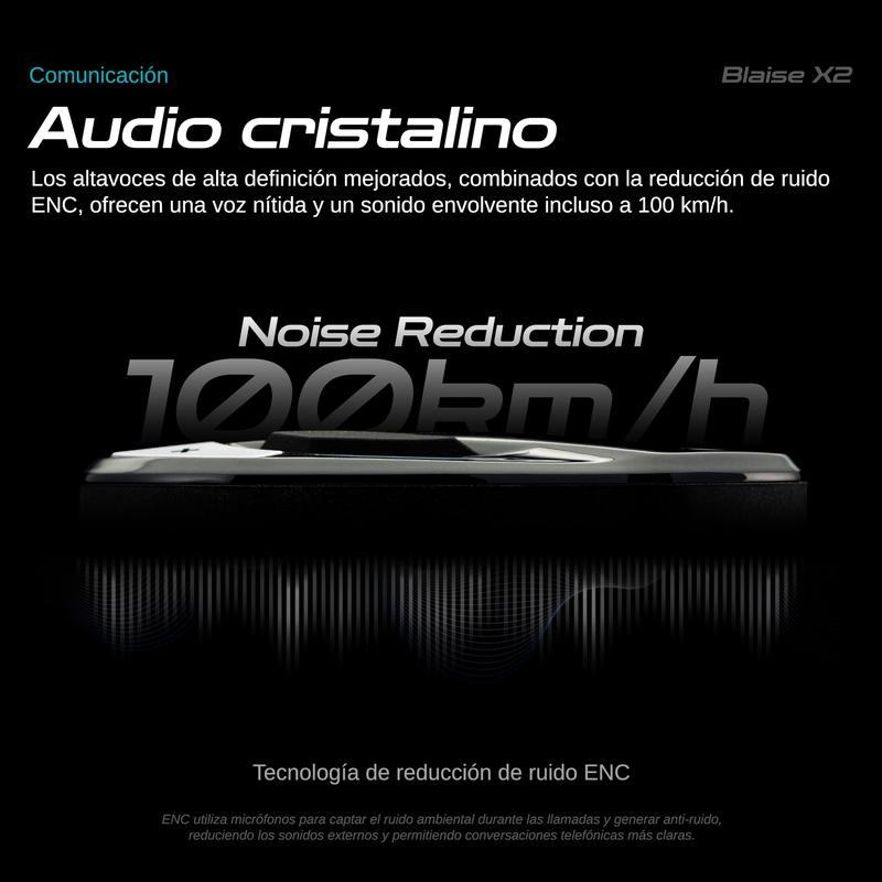 BLAISE X2 Intercomunicador para Casco con Doble Chip Bluetooth 5.4, Música y Comunicación Simultáneas, Resistencia al Agua IP56 y Luces RGB, Alcance 1000m