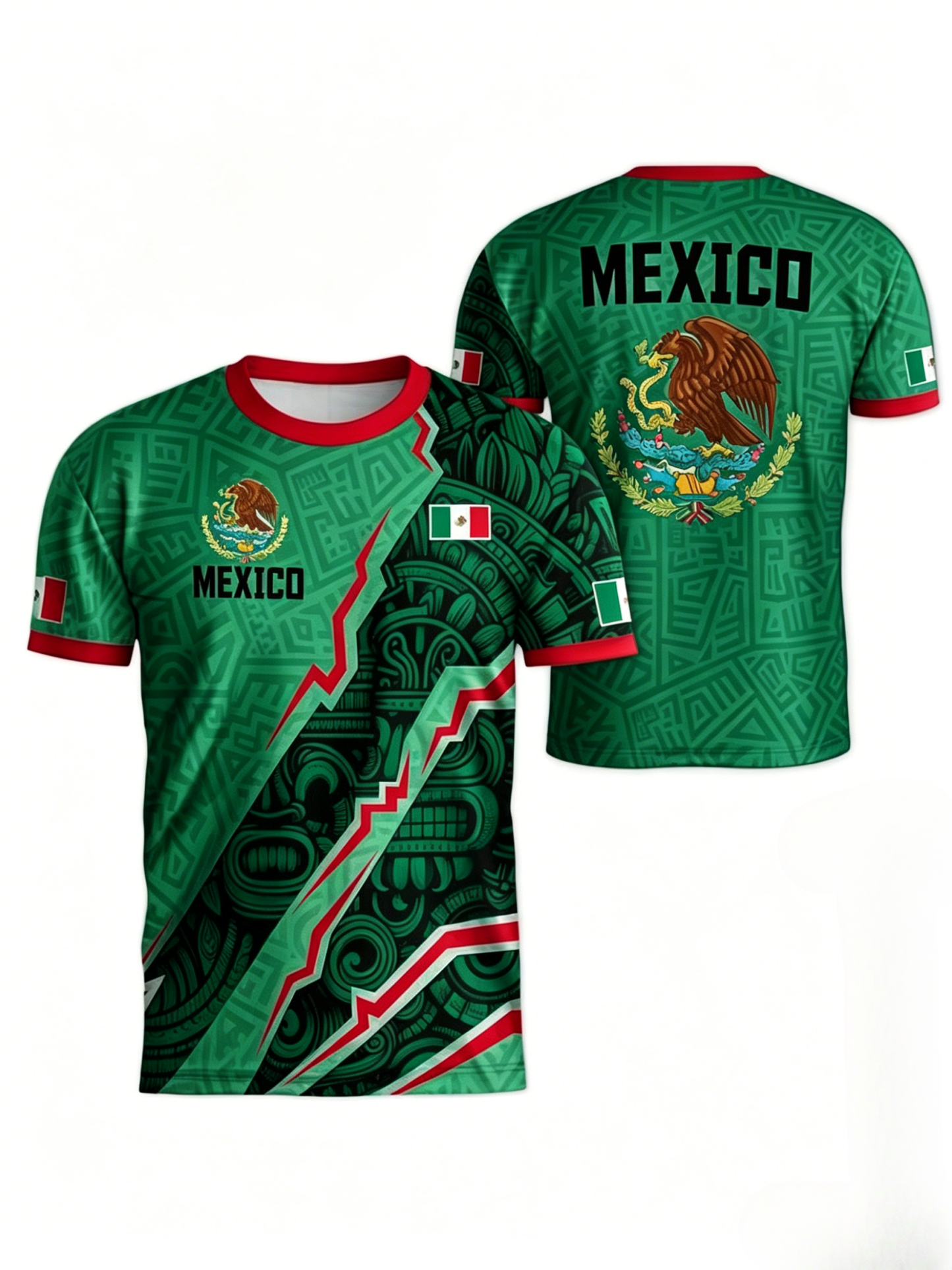 Promoción por tiempo limitado de la Copa del MundoMexico Cup 2026 Soccer Jersey Short Sleeve T-Shirt, Neutral Fit, Breathable Quick-Dry Sportswear, All Seasons Casual Wear