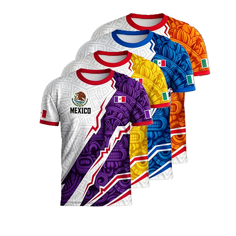 Promoción por tiempo limitado de la Copa del MundoMexico Cup 2026 Soccer Jersey Short Sleeve T-Shirt, Neutral Fit, Breathable Quick-Dry Sportswear, All Seasons Casual Wear