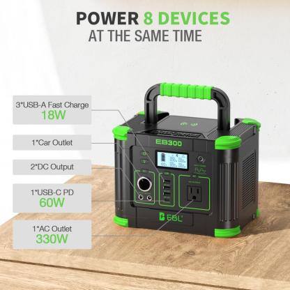 Estación de energía portátil para exteriores: Generador solar de 300 W con batería de 231 Wh – Unidad individual o combo | Tu respaldo de energía para apagones y acampadas