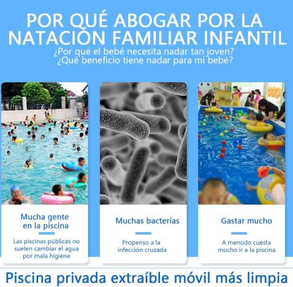 OUARTV Alberca Inflable Piscina Familiar, 210x150x60cmPiscina Hinchable Rectangular, Piscina Familiar En El Patio Trasero, Fiesta AcuáTica De Verano, Exterior, JardíN, Adultos, Juego Simple