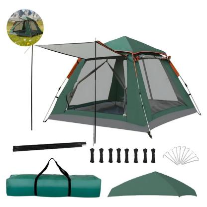 Tienda de Campaña Grande Azul para 4-6 Personas, 215x215x145 cm, Tela Oxford 210D, UPF 50+, Impermeable PU2000, Montaje Rápido en 3 Segundos, Protección Solar y Ventanas Panorámicas