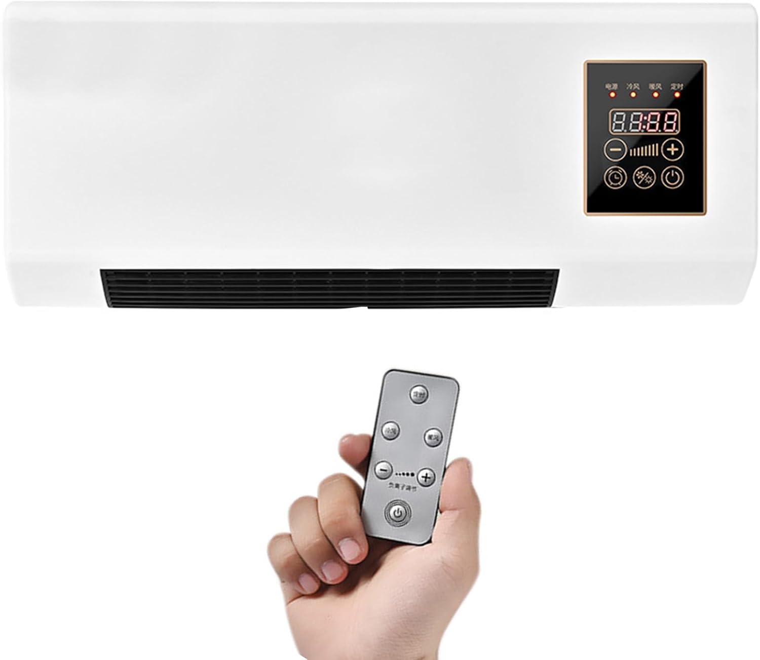 Akozon Pequeño aire acondicionado portátil montado en la pared Ventilador 2 en 1 de doble uso,control remoto y enchufe adaptador EE. UU. para recámara,sala de estar,enchufe AU de 220 V(Akozon236589)