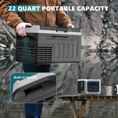 Refrigerador de 12 voltios, refrigerador para automóvil de 12 V, congelador portátil de 22 cuartos (21 L) (-20 °C a 20 °C)