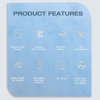 Akozon Pequeño aire acondicionado portátil montado en la pared Ventilador 2 en 1 de doble uso,control remoto y enchufe adaptador EE. UU. para recámara,sala de estar,enchufe AU de 220 V(Akozon236589)