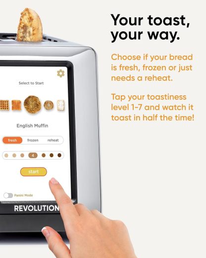 Revolution R180S High-Speed Touchscreen Toaster, 2-Slice Smart Toaster with Patented InstaGLO Technology & Panini Mode