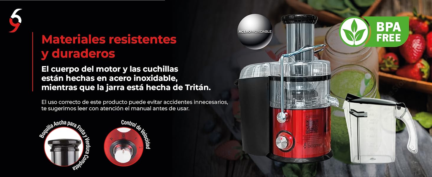 EXTRACTOR DE JUGOS MATERIALES