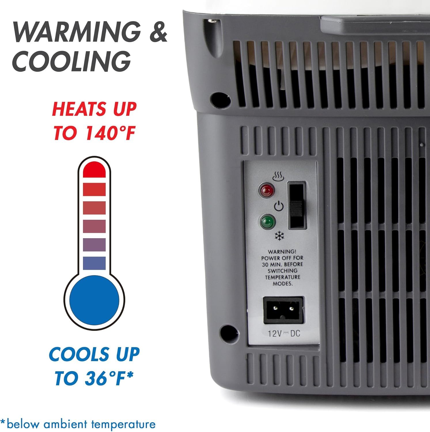 Wagan EL6206 - Refrigerador portátil de 5.6 L de 12 para carro, camión, SUV, RV, remolque alimentado por CC