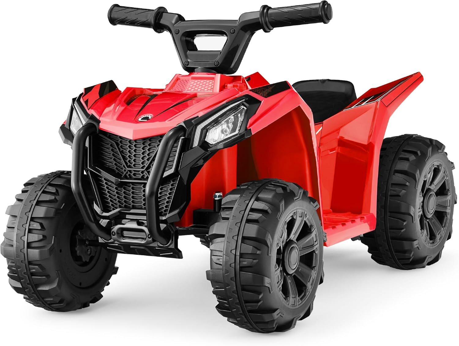 Best Choice Products - Auto de juguete para montar de 6 V para niños, Quad ATV de 4 ruedas, con velocidad máxima de 2.9 km/h, neumáticos con tracción, manijas de goma, acelerador de botón - Rojo