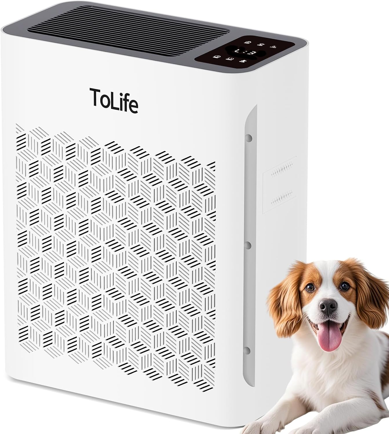 Tolife Purificador de aire para habitación grande, purificadores de aire para el hogar y pelo de mascotas con filtro lavable, limpiador de aire para recámara de hasta 1095 pies² polvo humo olor, modo