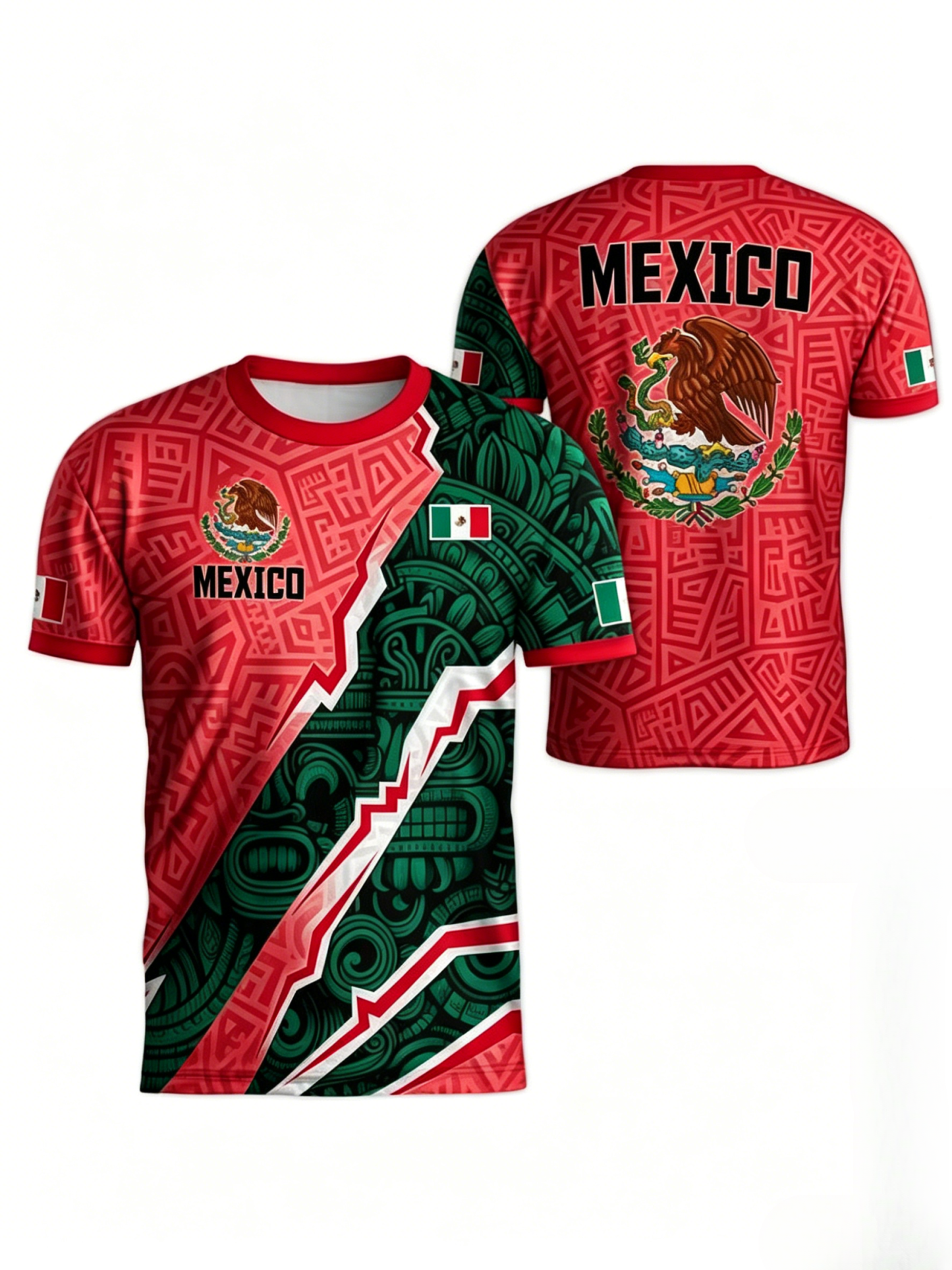 Promoción por tiempo limitado de la Copa del MundoMexico Cup 2026 Soccer Jersey Short Sleeve T-Shirt, Neutral Fit, Breathable Quick-Dry Sportswear, All Seasons Casual Wear