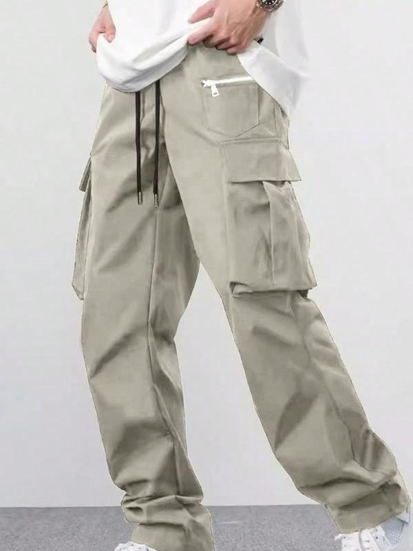 Pantalones cargo para hombre con cintura elastica，Ligeros，Estilo urbano，Adecuado para todas las estaciones，Múltiples bolsillos para mayor practicidad y un ajuste holgado.