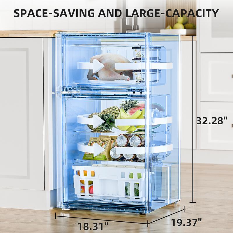 [Existencias limitadas] Mininevera de 3,2 pies cúbicos con congelador; refrigerador compacto de doble puerta con estantes ajustables y extraíbles, ideal para dormitorios, apartamentos, oficinas o sótanos.