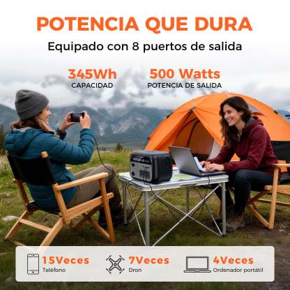 CTOLITY AP400 Estación de energía portátil con batería LiFePO₄ de 345 Wh