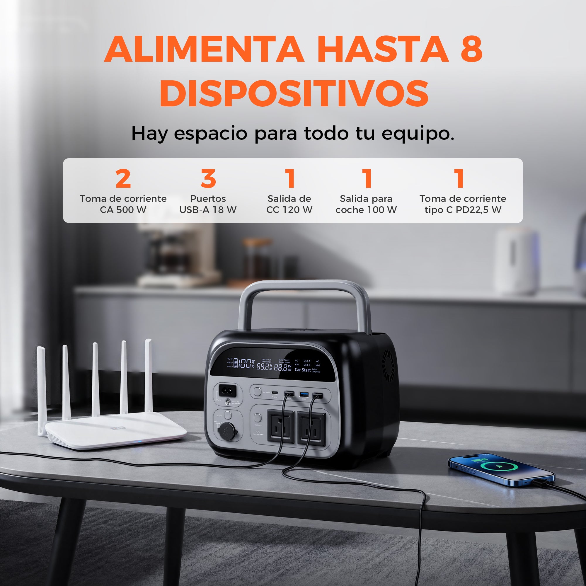 CTOLITY AP400 Estación de energía portátil con batería LiFePO₄ de 345 Wh