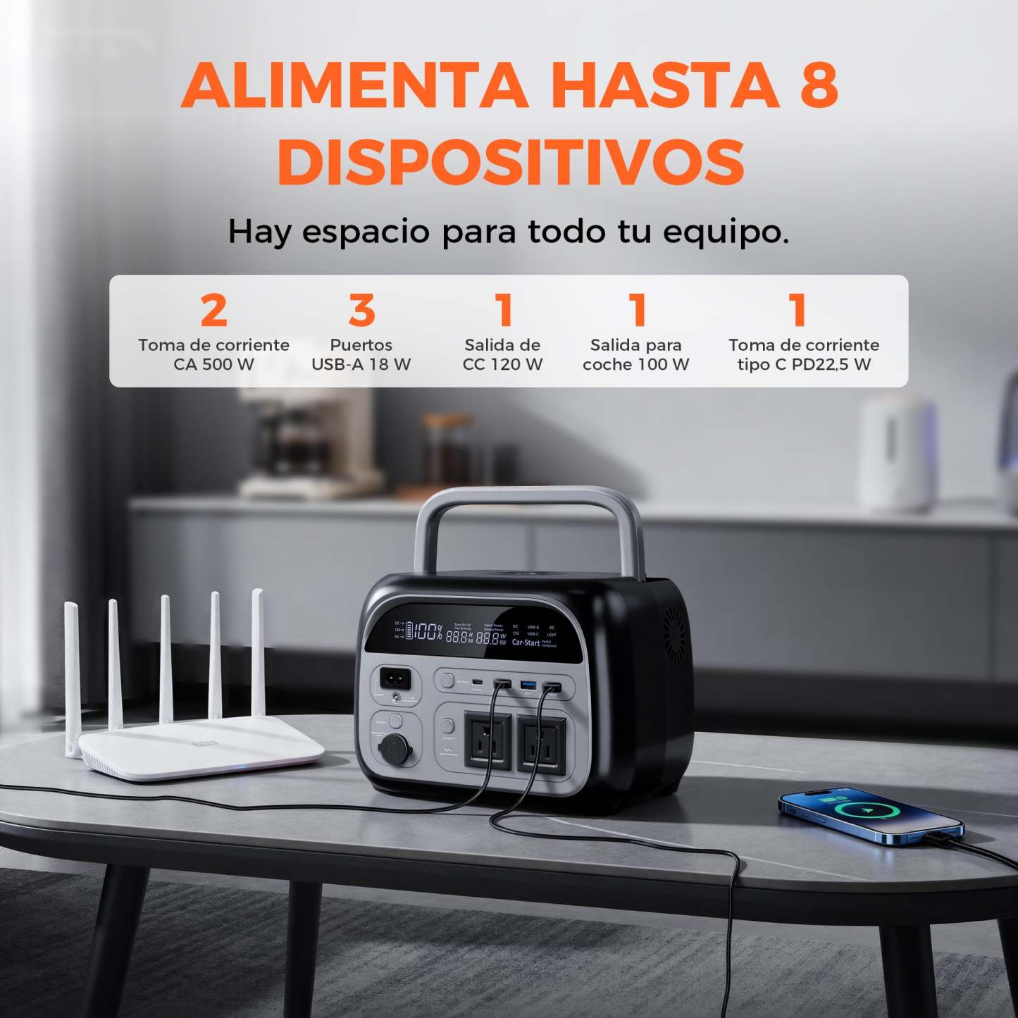 CTOLITY AP400 Estación de energía portátil con batería LiFePO₄ de 345 Wh