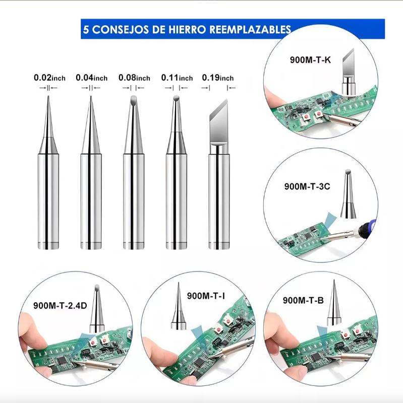 Rq-sik-n4 Kit De Soldador Eléctrico Temperatura Regulable Multímetro