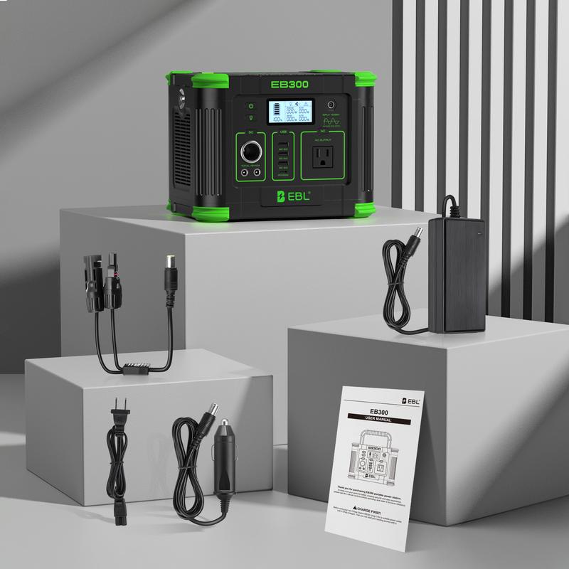 Estación de energía portátil para exteriores: Generador solar de 300 W con batería de 231 Wh – Unidad individual o combo | Tu respaldo de energía para apagones y acampadas