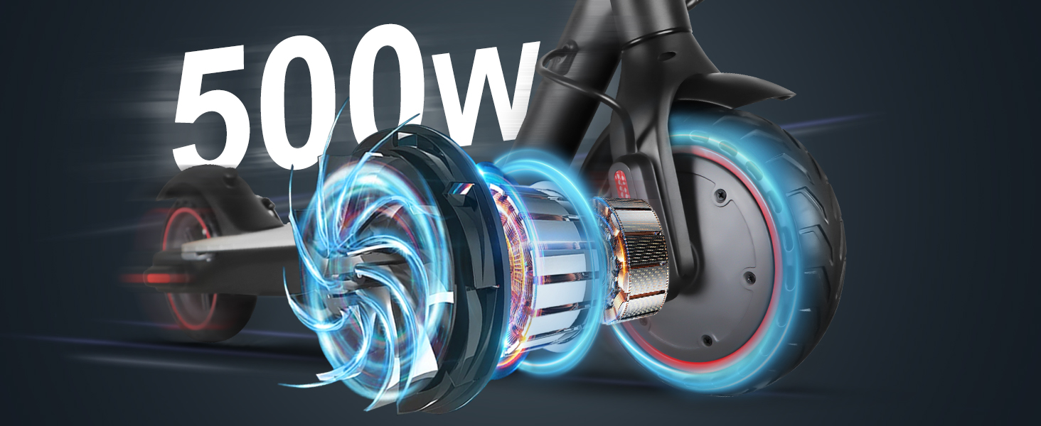 Potente motor de 500W Velocidad máxima de hasta 30 km/h
