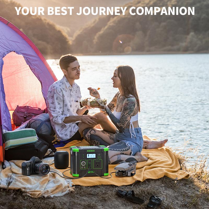 Estación de energía portátil para exteriores: Generador solar de 300 W con batería de 231 Wh – Unidad individual o combo | Tu respaldo de energía para apagones y acampadas