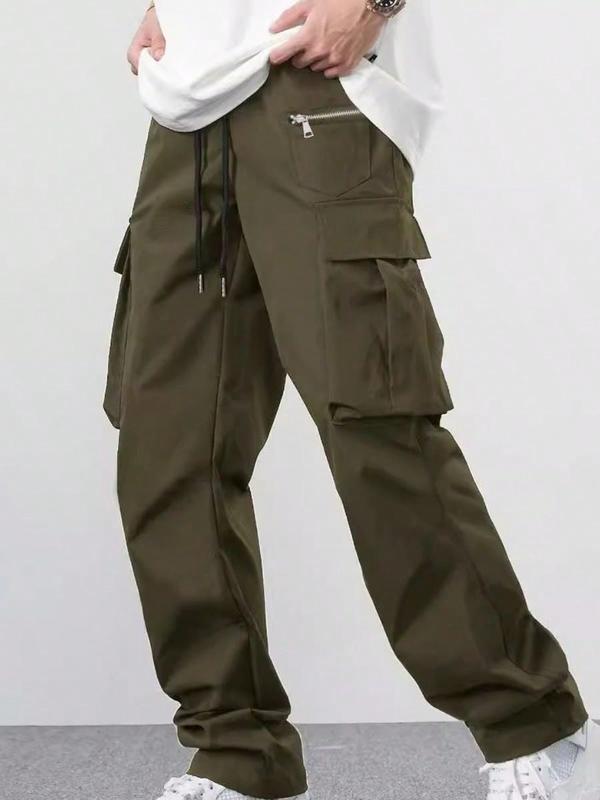 Pantalones cargo para hombre con cintura elastica，Ligeros，Estilo urbano，Adecuado para todas las estaciones，Múltiples bolsillos para mayor practicidad y un ajuste holgado.