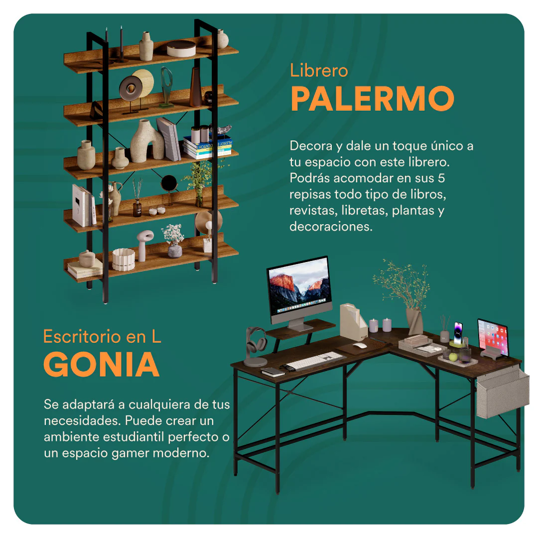 Un mueble de oficina multifuncional, en oferta por tiempo limitado, que se adapta perfectamente al estilo de decoración de su hogar.