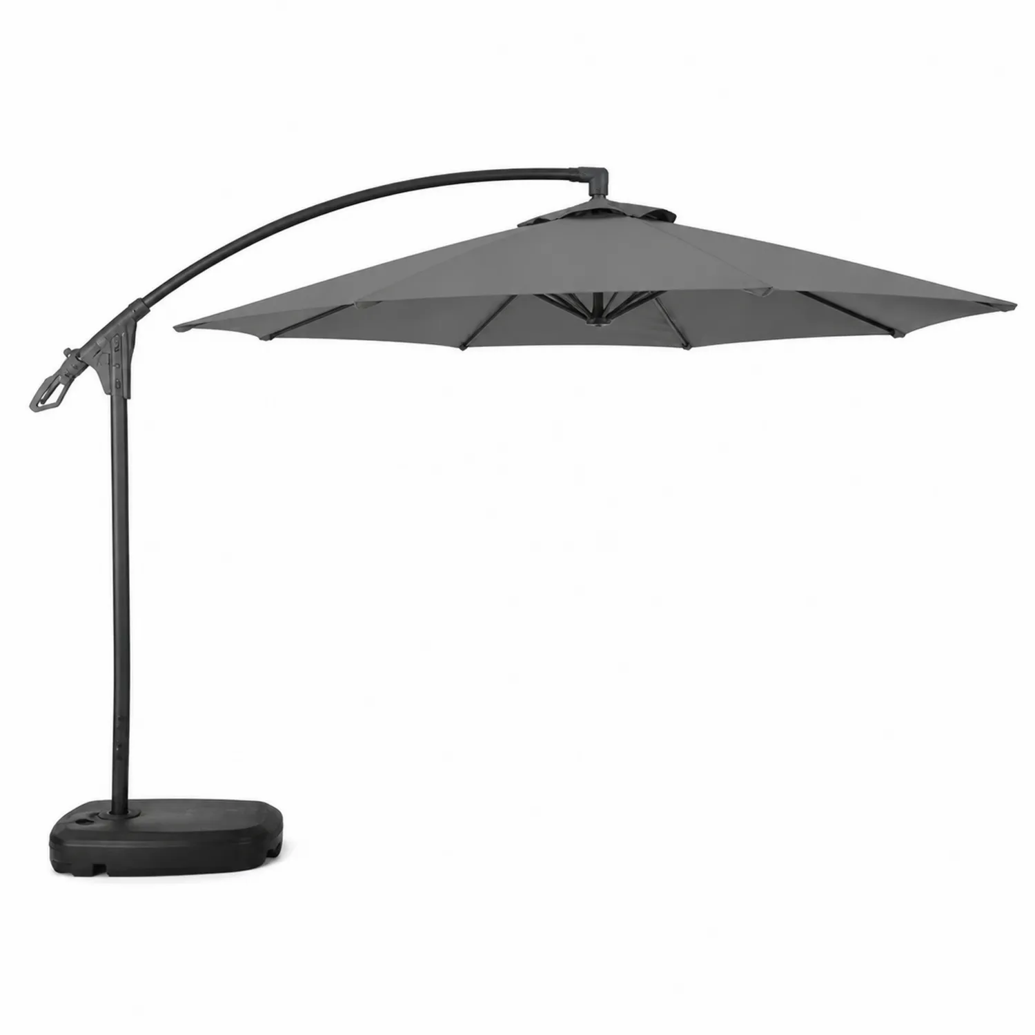 Seitlicher Sonnenschirm 300cm Aluminium Grau-Nordellonest