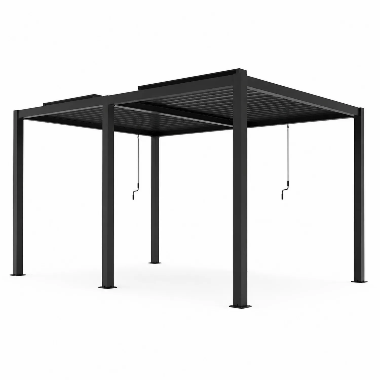 Pergola Gartenpavillon 300x300cm Metall Anthrazit-Nordellonest