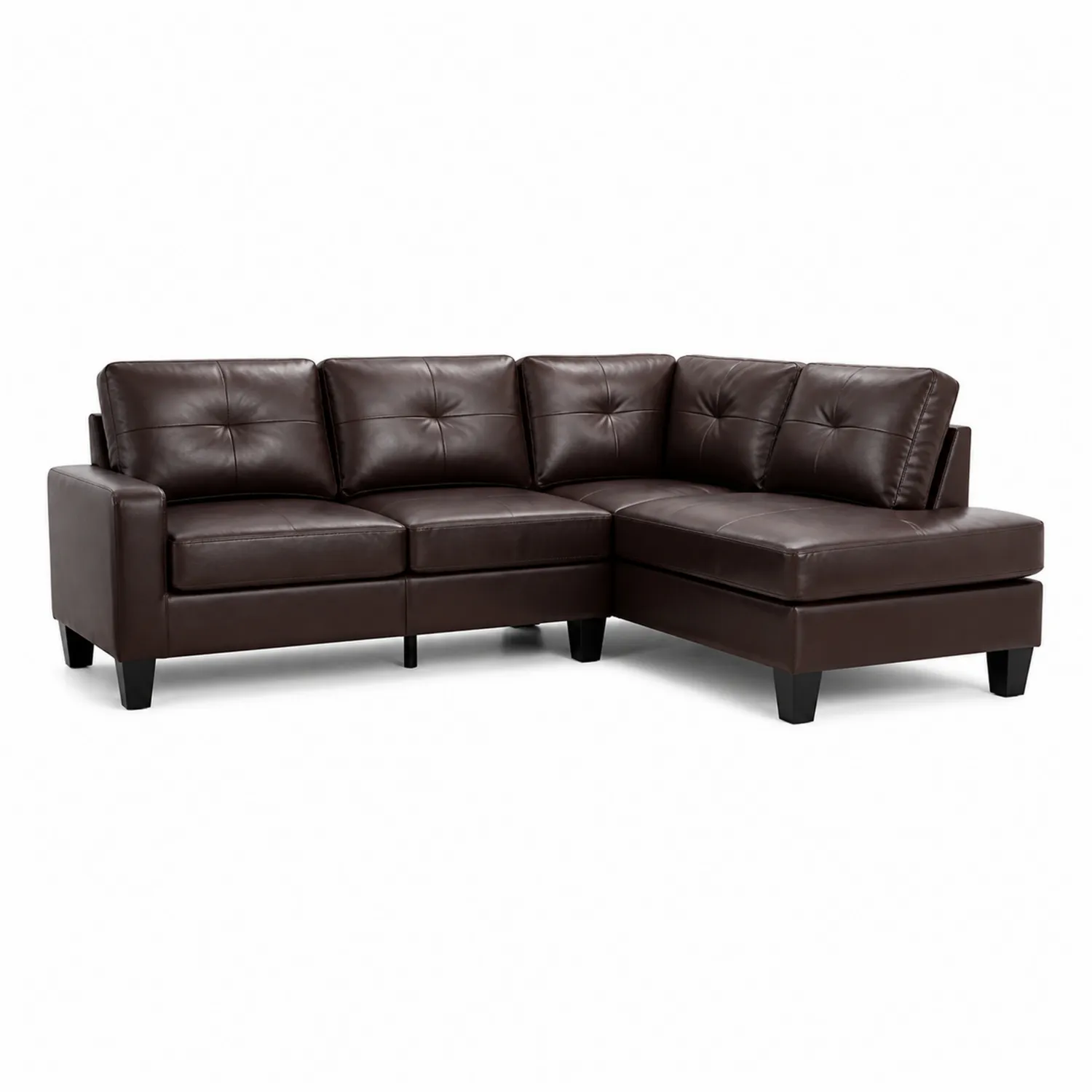 Ecksofa aus Kunstleder Dunkelbraun-Nordellonest
