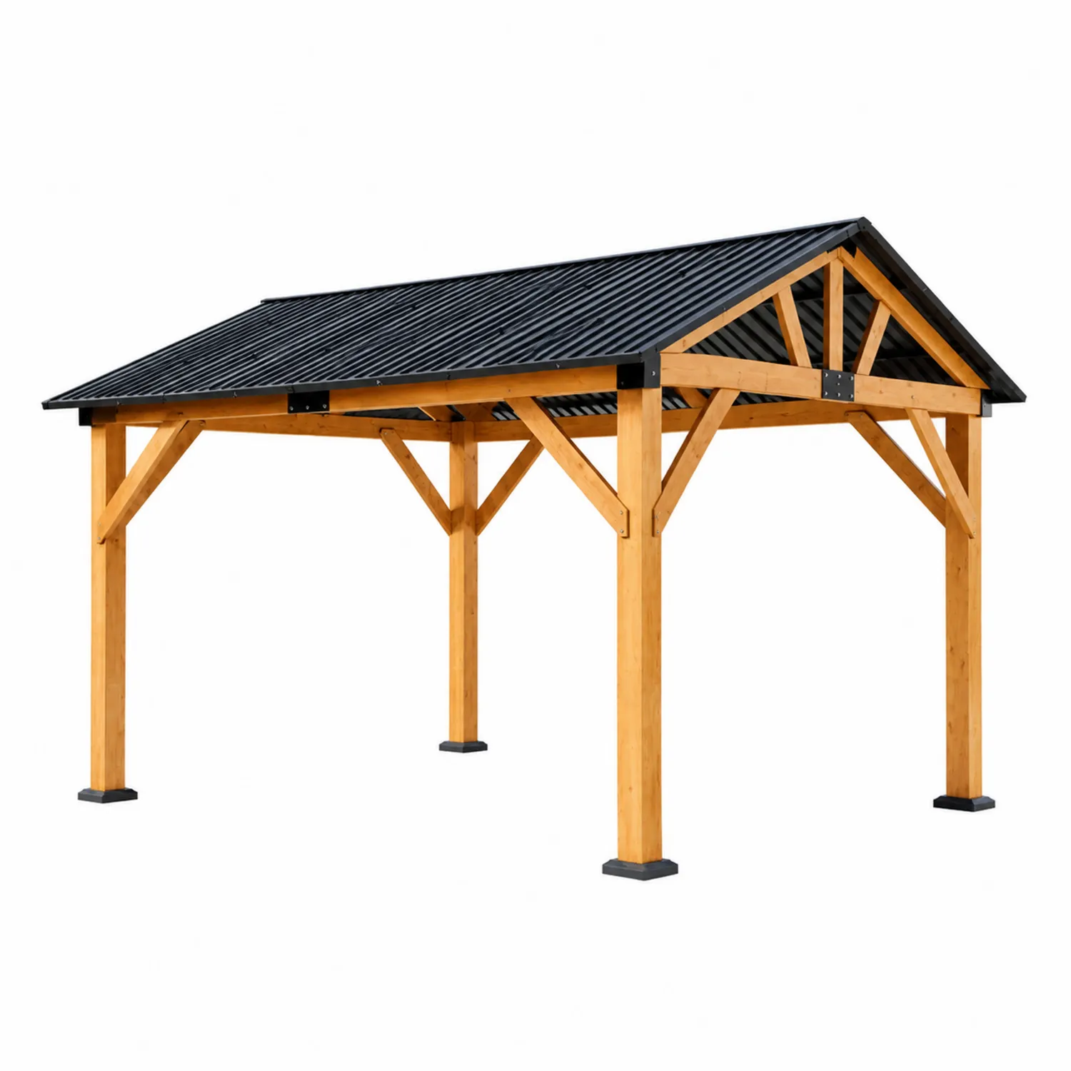 Holzpavillon mit Stahlblechdach 300 cm x 400 cm x 350 cm-Nordellonest