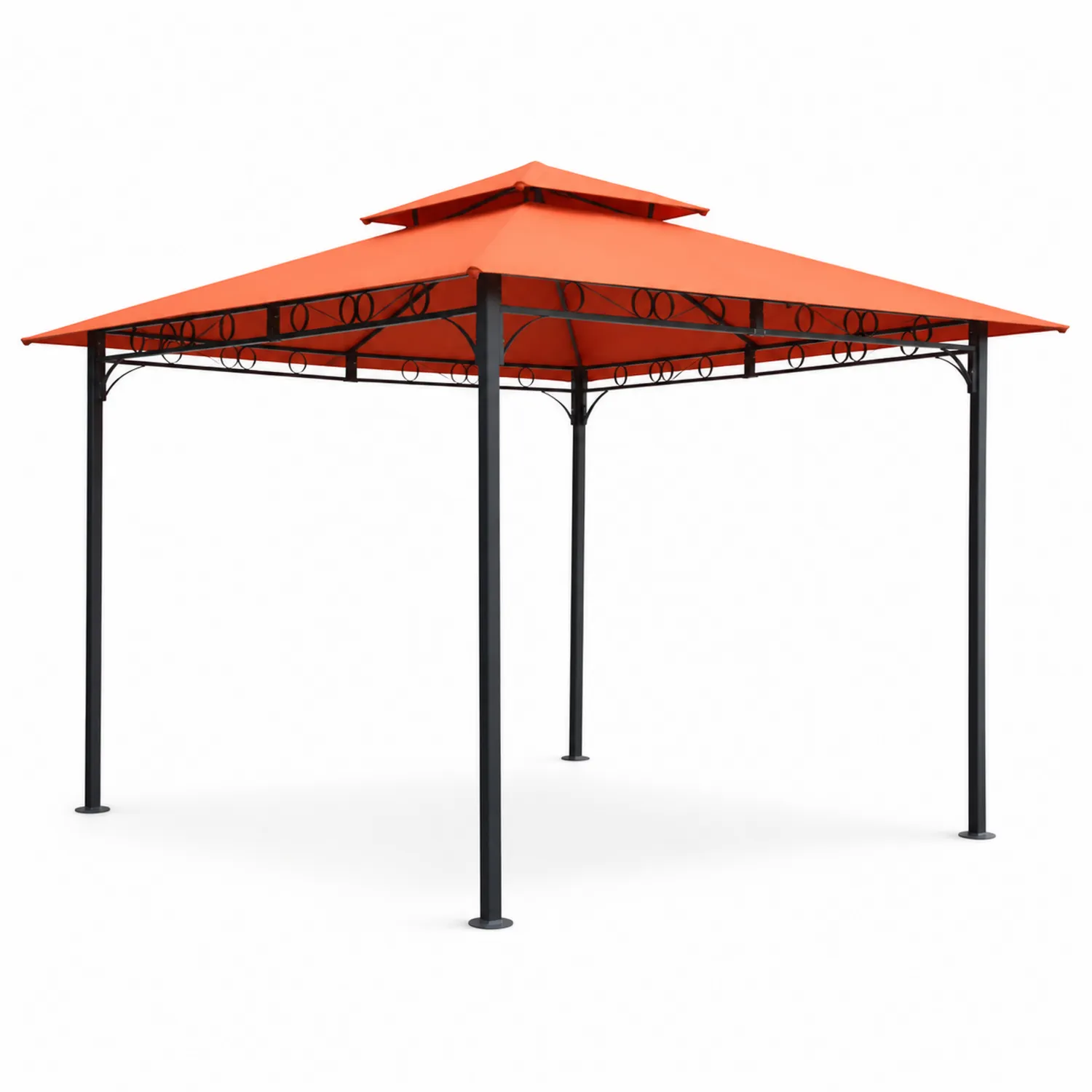 Pavillon Stahlrahmen mit Polyester-Dach Orange 300x300 cm-Nordellonest