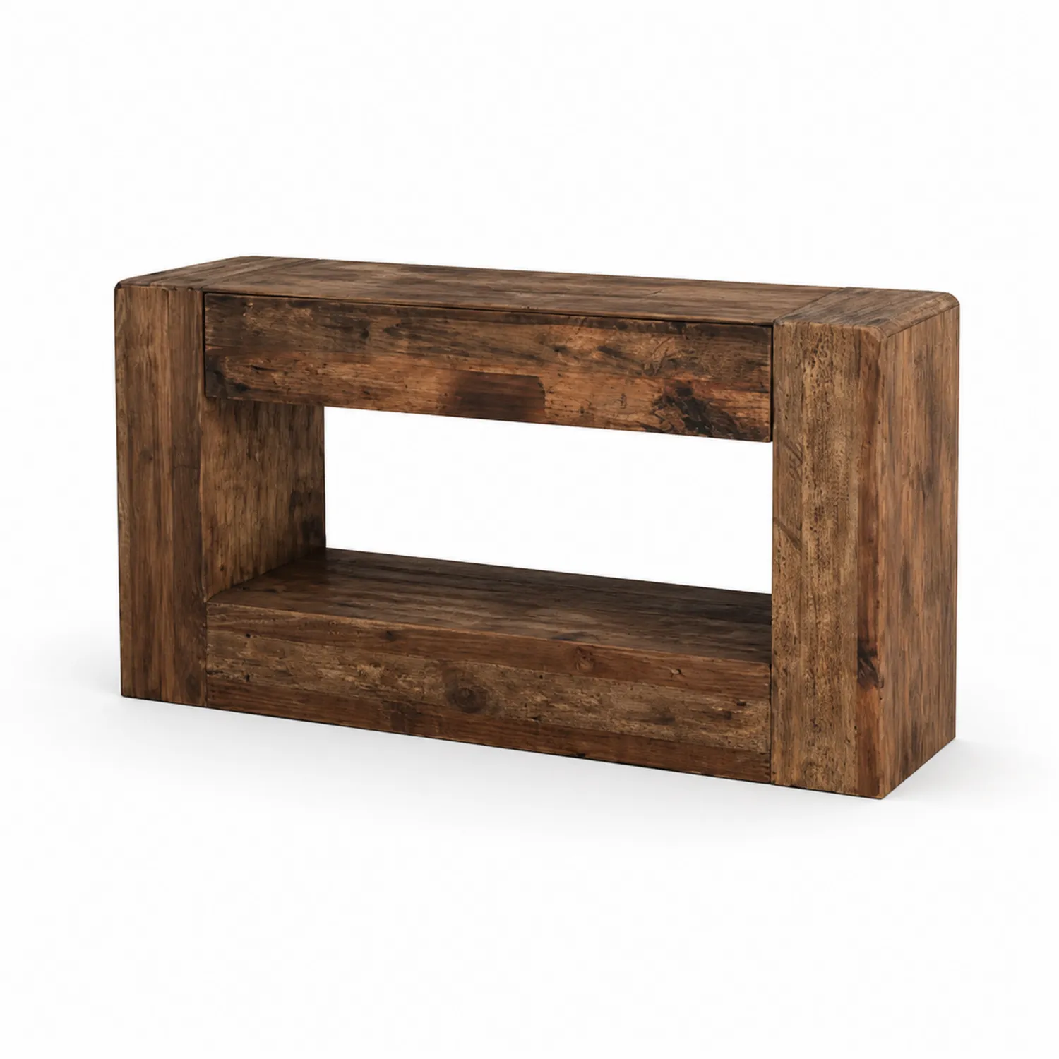 Konsolentisch aus Altholz Rechteckig 120x40x80 cm Braun-Nordellonest