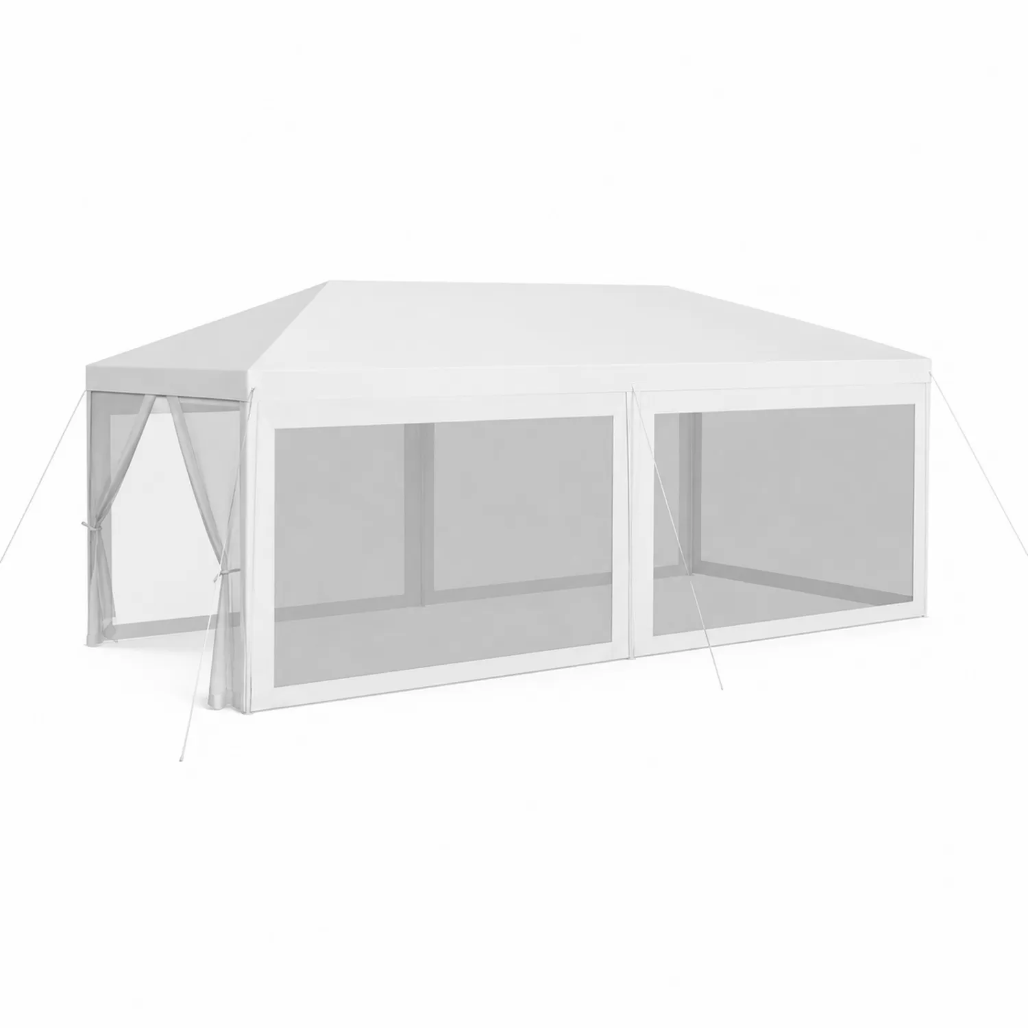 Gartenpavillon 6x3m Weiß Polyester/Stahl-Nordellonest