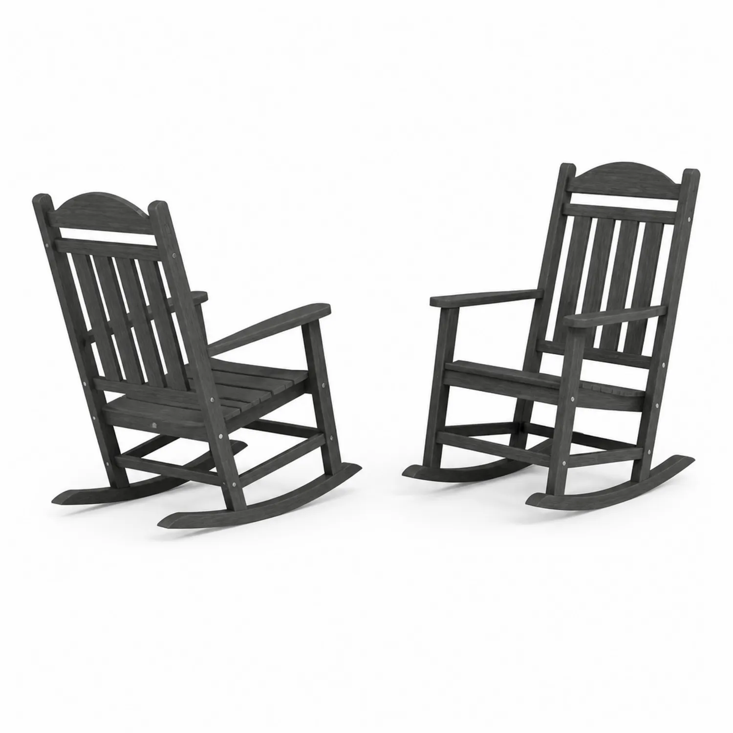 2-teiliges Schaukelstuhl-Set aus Massivholz Schwarz-Nordellonest