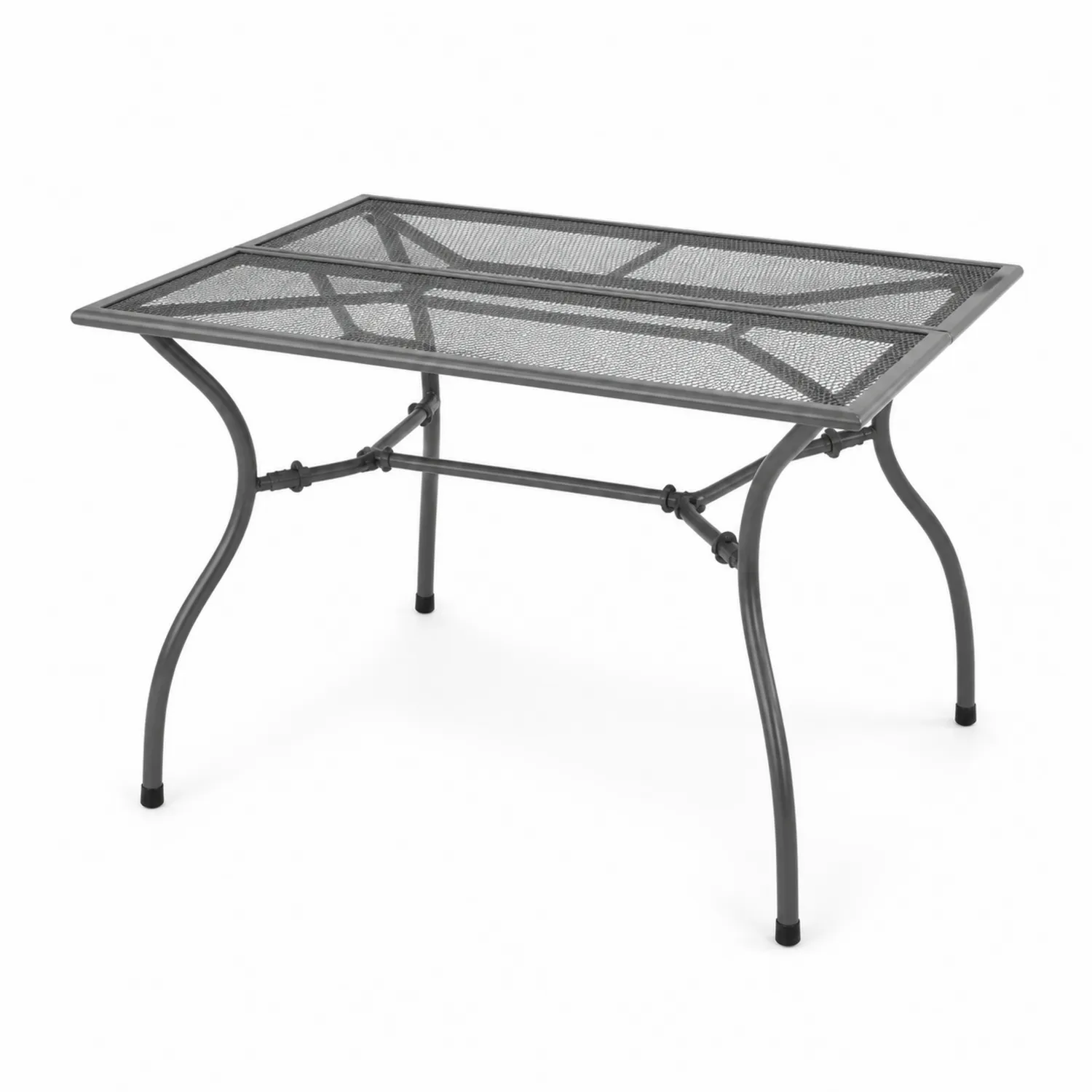 Rechteckiger Gartentisch aus Metall Grau-Nordellonest