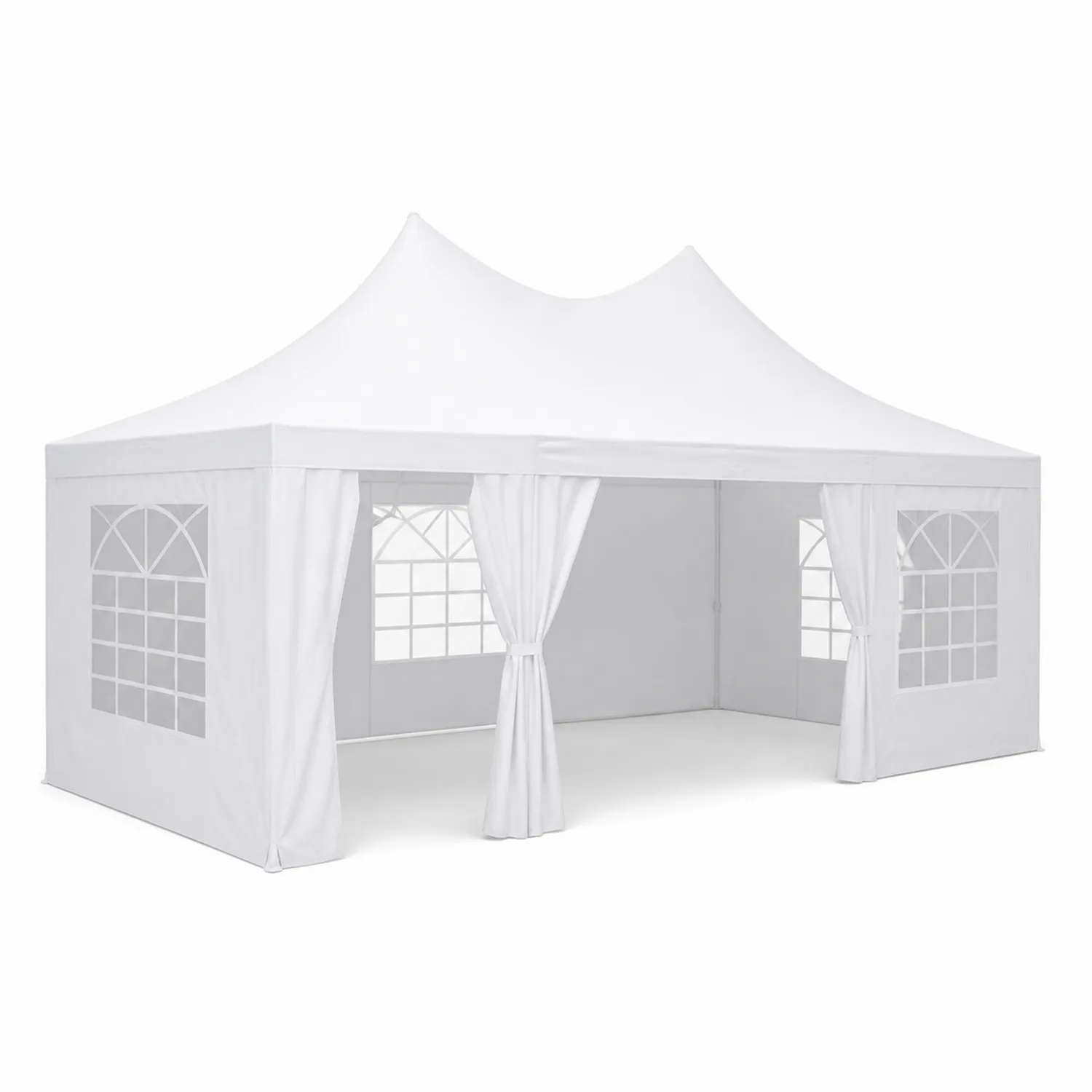 Pavillon Zelt 3x6m Weiß Stahl Rahmen Polyester Wasserdicht-Nordellonest