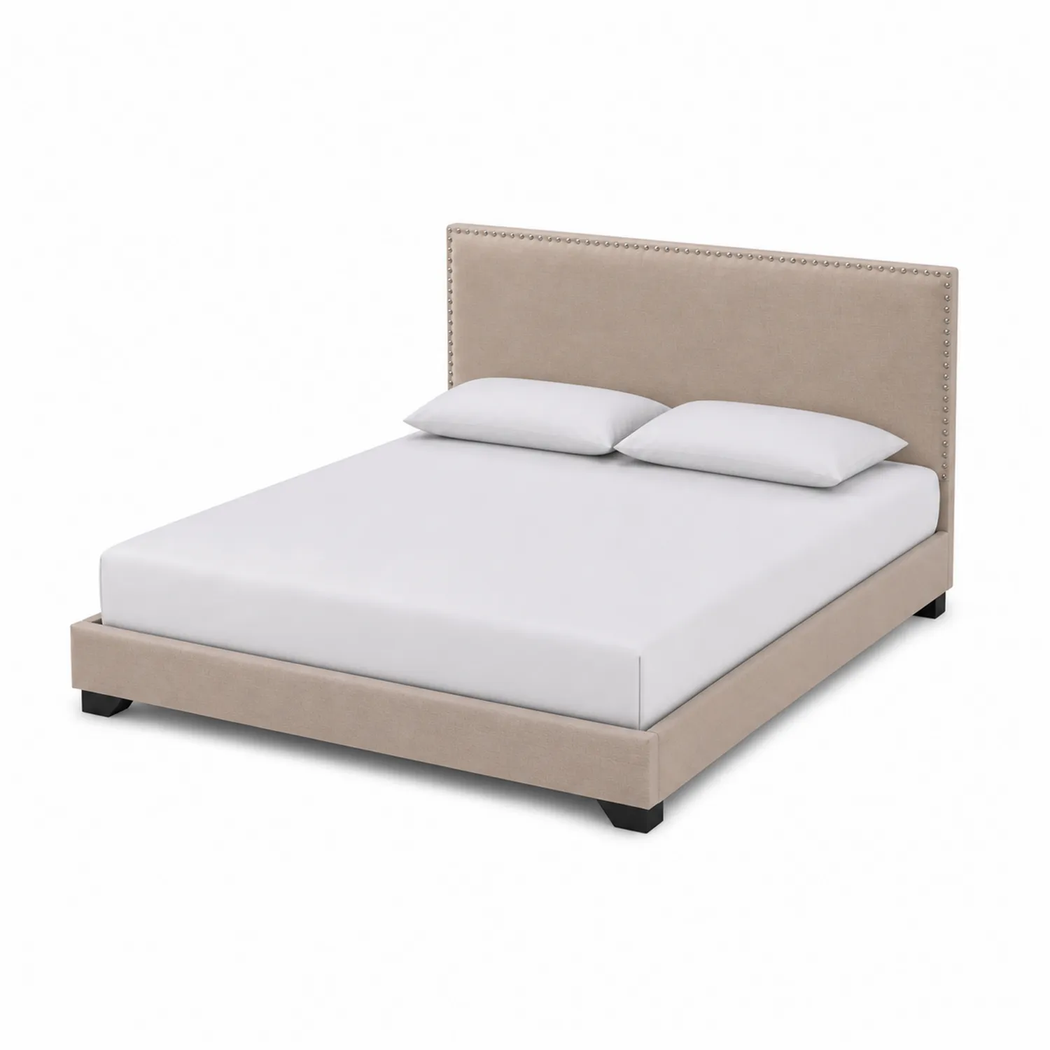 Polsterbett aus Leinen Beige 200x160 cm-Nordellonest