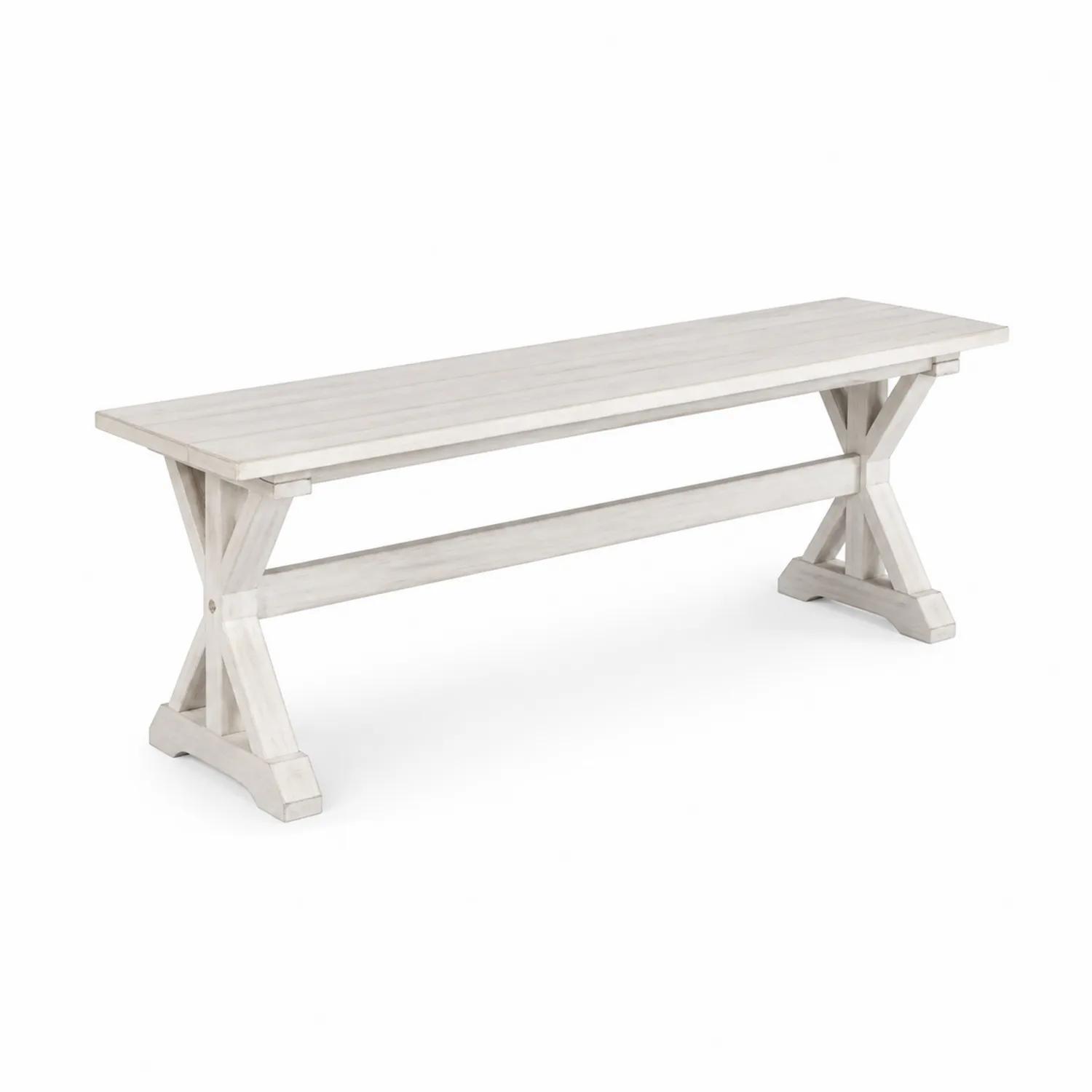 Holzbank 150x35x45 cm Weiß-Nordellonest