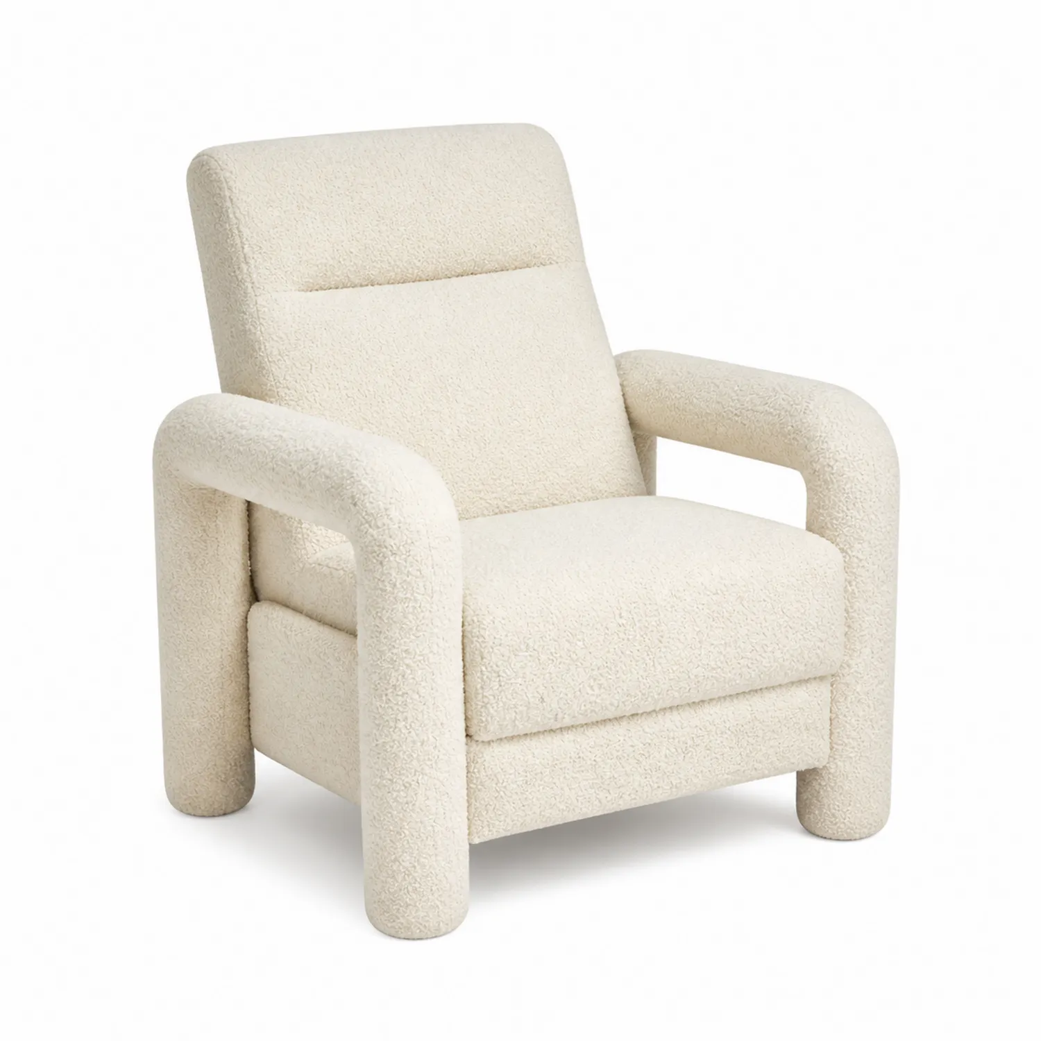 Sessel Bouclé Creme 85x75x90 cm-Nordellonest