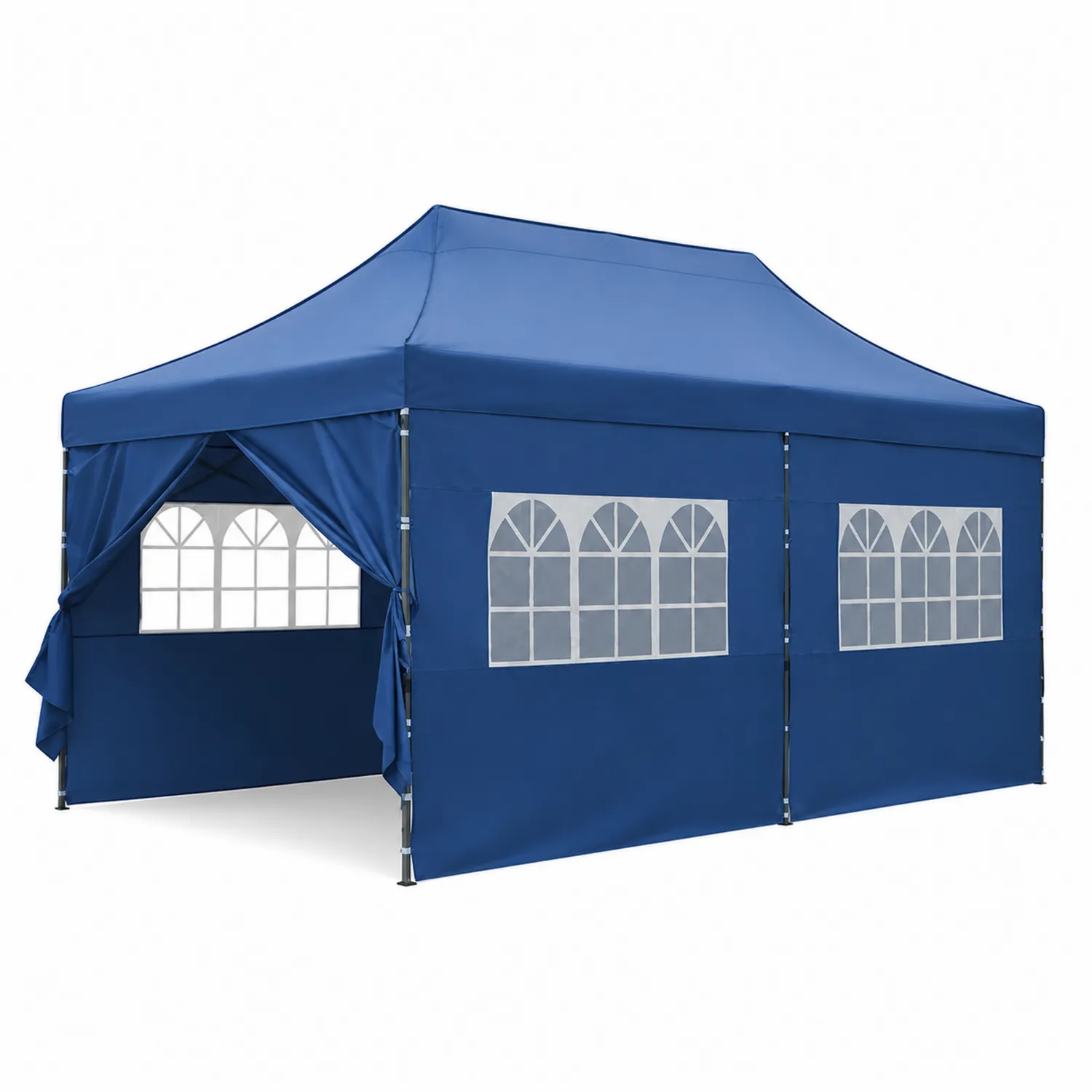 Pavillon 3x6m Blau Polyester Stahl-Nordellonest