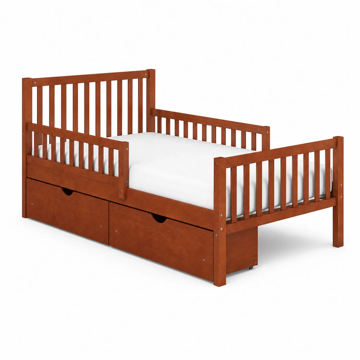 Kinderbett mit Aufbewahrung 160x80 cm Holz Braun-Nordellonest