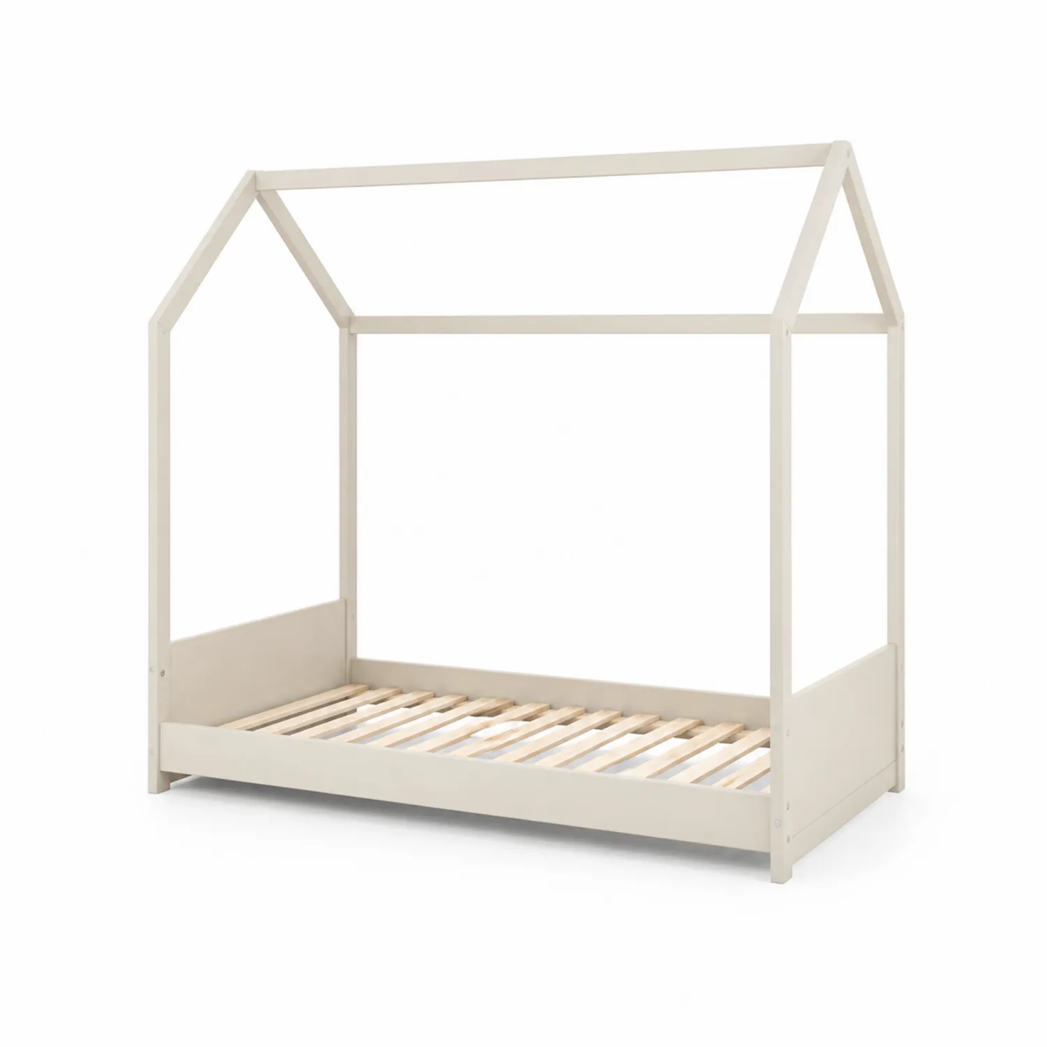 Kinderhausbett Kiefernholz Weiß 90x200 cm-Nordellonest