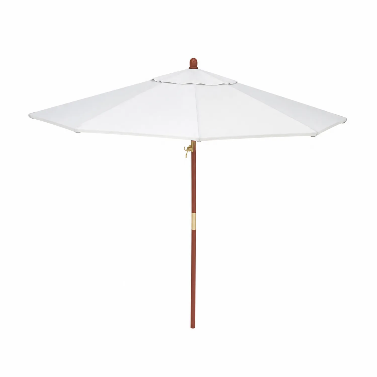 Runder Sonnenschirm 300 cm Weiß Polyester Holz-Nordellonest