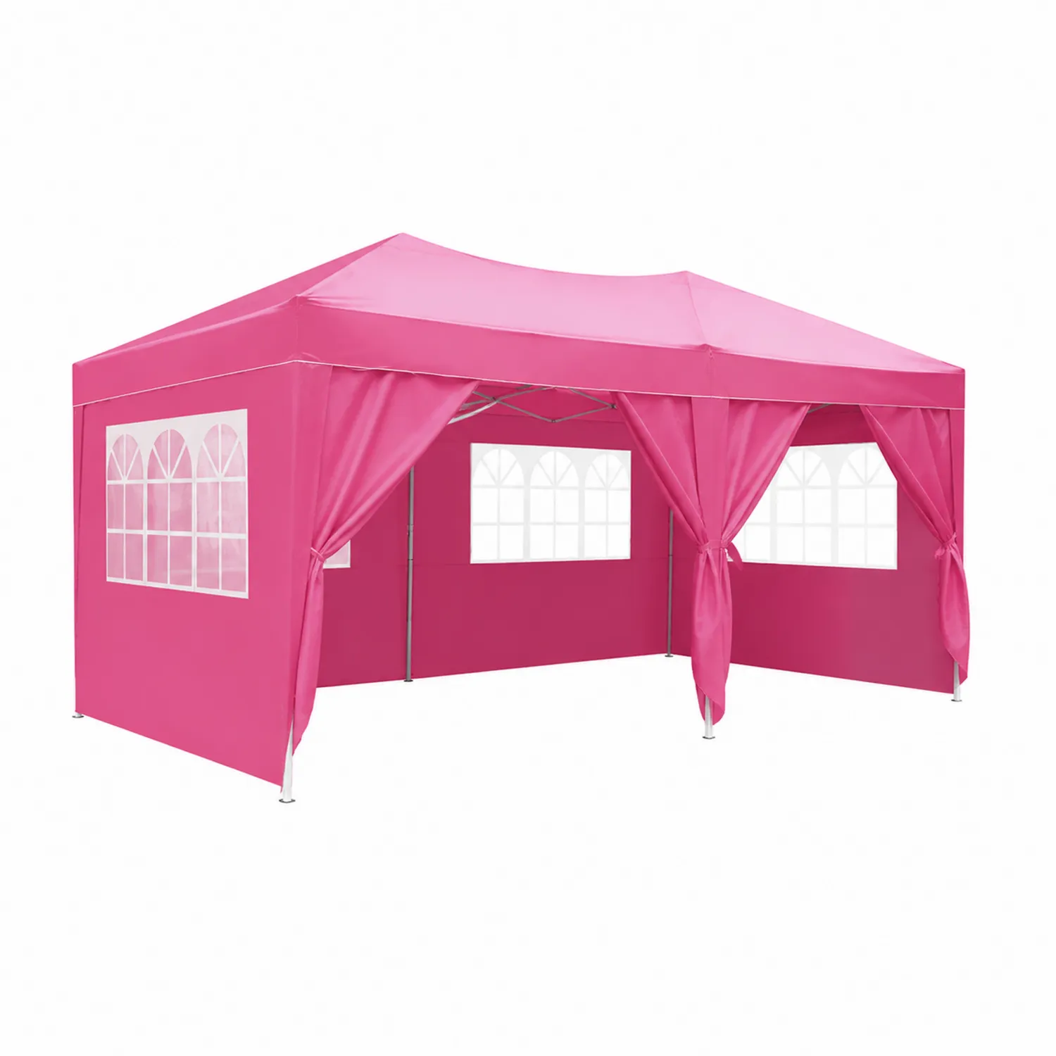 Pavillon 3x4,5m Rosa Polyester Stahl-Nordellonest