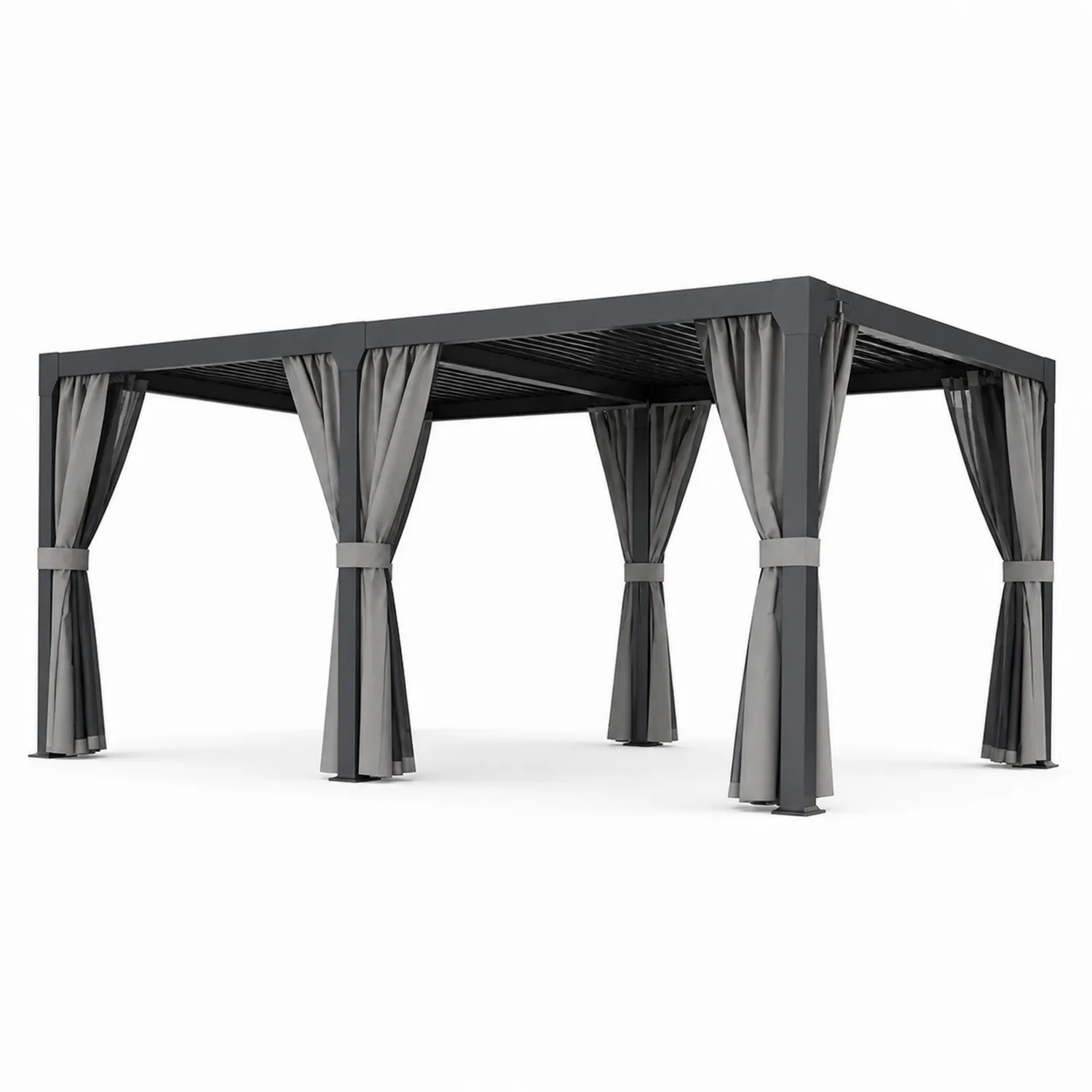 Gartenpavillon Aluminium 300x400 cm mit Polyester-Vorhängen-Nordellonest