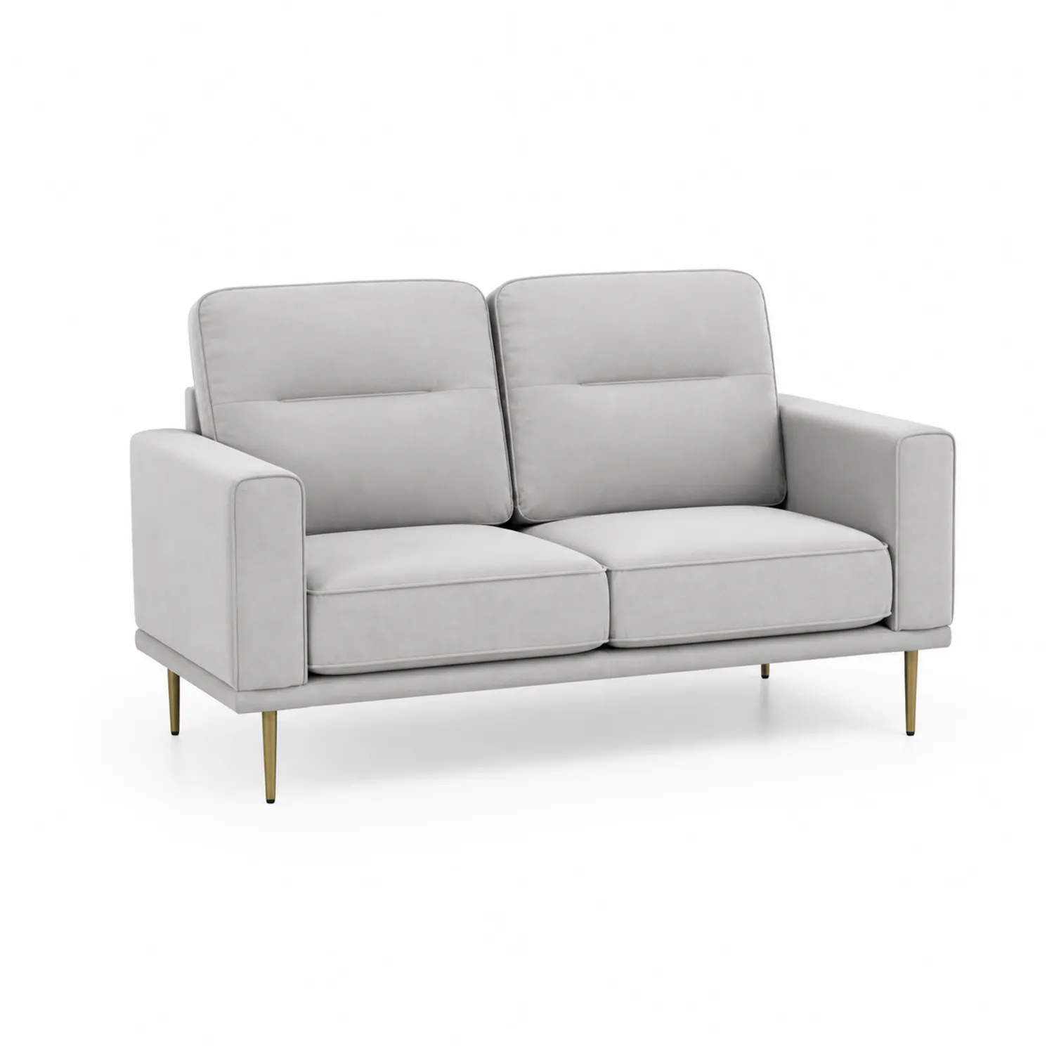 2-Sitzer Sofa Stoff Metallfüße Hellgrau-Nordellonest