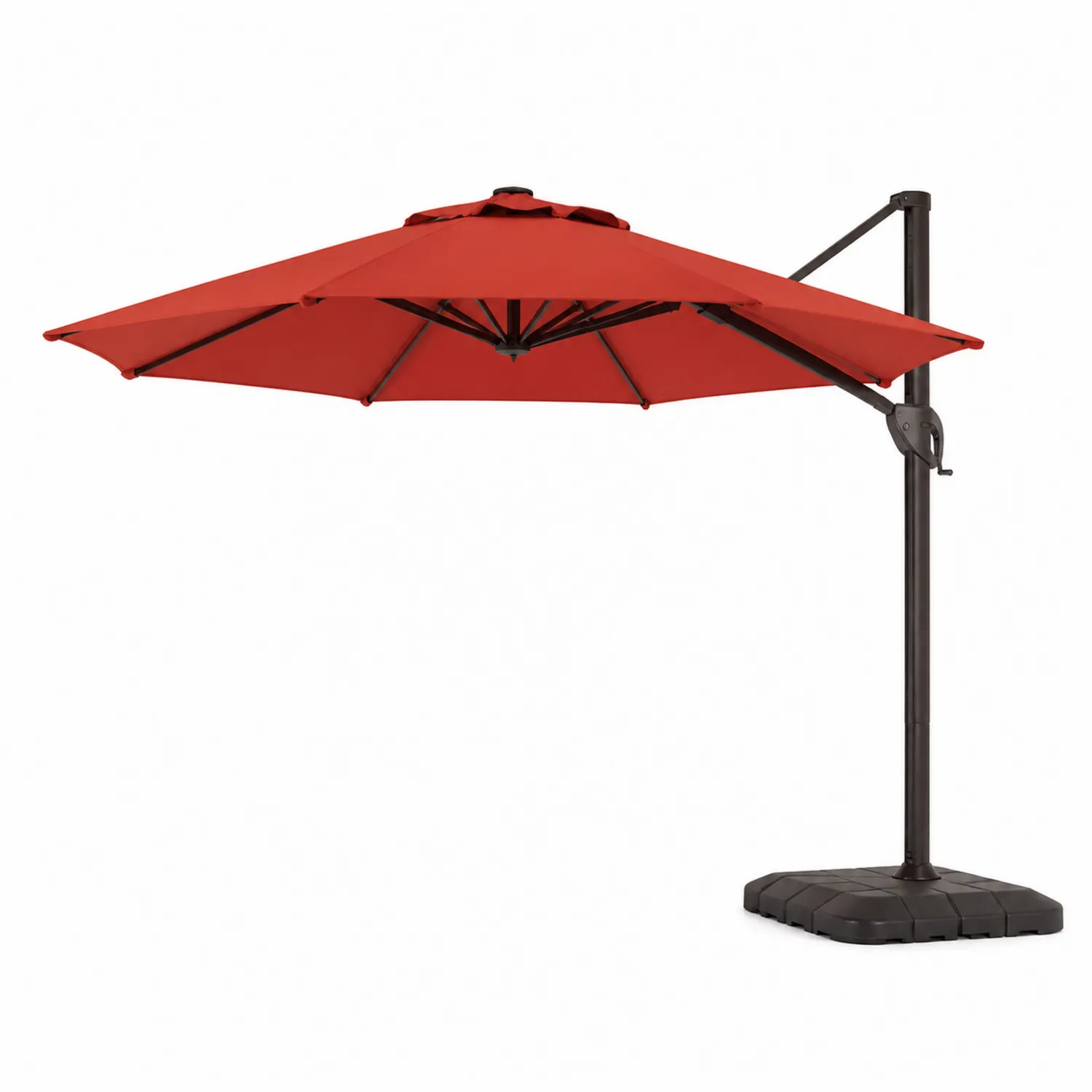 Runder Gartenschirm mit Seitenarm 300 cm Rot Aluminium-Nordellonest